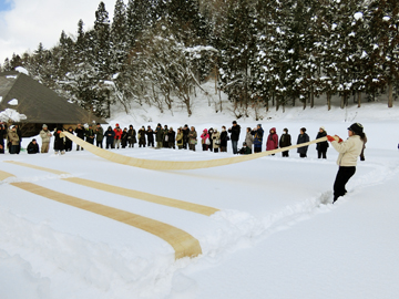 奥会津　道の駅　しょうわ　雪　まつり　イベント　からむし織　感ざらし　只見線　グルメ　福島　ショー　実演