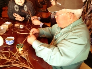 奥会津　三島町　編み組細工　山ブドウ　体験　教室　工人　小柴　講師　